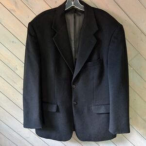 Louis Dell'Olio Mens 100% Italian Cashmere Blazer Black Sport Coat Made in Italy